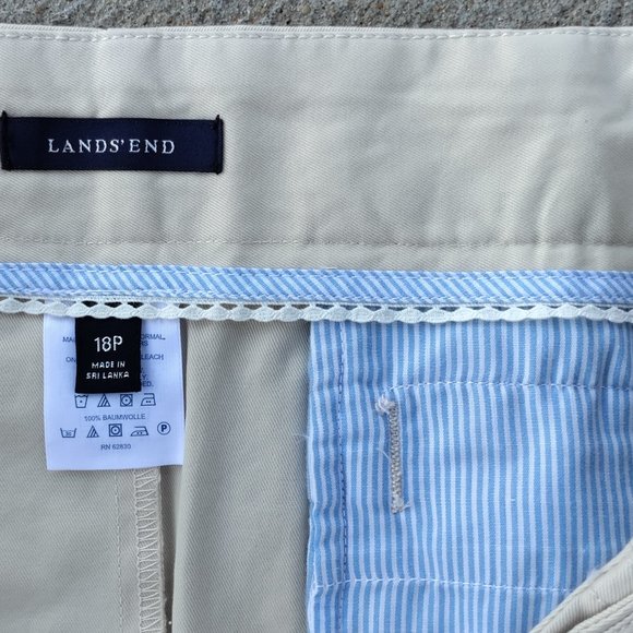 Lands' End Light Tan Khaki Stone Cotton Twill Mini Skirt 18P - Picture 3 of 4